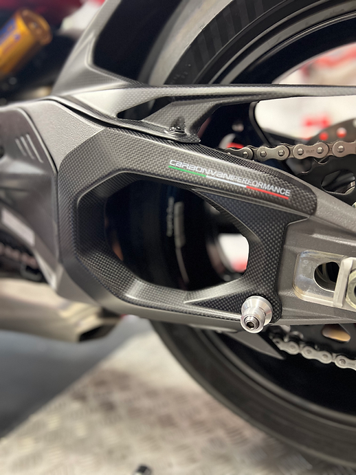 Carbonvani Carbon Fiber 3 Piece Swing Arm Guard Kit for Ducati